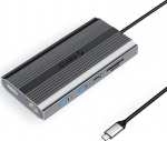 Orico USB-C 12w1 | USB-A | USB-C PD 100W | 2x HDMI 4K 60Hz | DisplayPort 4K 60Hz | RJ45 Gigabit - szara