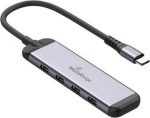 MediaRange USB-HUB 4-Port 3x USB-C 3.2 / 1x USB-C PD silber