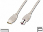 Cable USB Digitus USB-A - USB-B 1.8 m Beige (AK-300105-018-E)