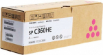 Ricoh SP C360HE (408186) Toner Cartridge, Magenta