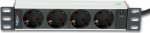 Techly 100464 Listwa zasilająca PDU Rack 10" 1U, 4x Schuko, 250V/16A, kabel 1.8m - Techly 100464 Listwa zasilająca PDU Rack 10" 1U, 4x Schuko, 250V/16A, kabel 1.8m