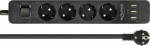 Delock Extension Socket - Steckdosenleiste - Wechselstrom 250 V - 4000 Watt - Eingabe, Eingang power CEE 7/7 - output terminals: 4 (3 x USB Typ A, 4 x CEE 7/3)