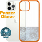 Kaitse&uuml;mbris ClearCase, Apple iPhone 12 Pro Max, klaasist tagak&uuml;ljega, oranž / l&auml;bipaistev, PanzerGlass
