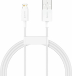 USB-kaabel Apple iPhone Lightning otsikuga Superior, 2.4A, 1m, valge, Baseus