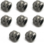 XSPC Anschluss G1/4" auf 14mm Hardtube, schwarz chrome - 8 St&uuml;ck