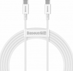 Cable USB Baseus USB-C - USB-C 2 m White (BSU2861WHT)