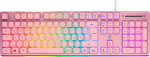 Deltaco Gaming Tastatur USB, RGB, pink, PK75