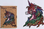 PuzzleOK Puzzle Wood eko 76 rainbow unicorn A4