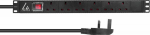 Lanview UK Rack mount power strip, 19", 1U, 13A with 6 x UK