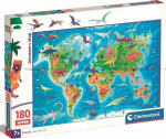Clementoni Puzzle 180 element&oacute;w Dinosaurs Map