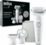 Braun Silk-&eacute;pil 9 9-061, Silber, Wei&szlig;, 40 Tweezers, MicroGrip, 0.5 mm, Akku, Integrated battery