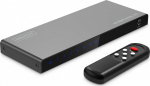 Digitus Switch/Switch 8K HDMI 5x1, 60Hz (4:4:4), HDR, HDCP 2.3, pilot, Czarny