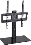 Maclean MC-450 Universal TV Stand for TV Cabinet max. 40kg, max. VESA 400x400 32-65" Tempered Glass Base 3-Level Height Adjustment