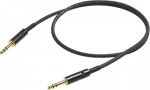 PROEL 6.3mm stereo male - 6.3mm stereo male, 5m, black