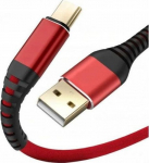 Kabel USB Quick USB-A - USB-C 1.5 m Czerwony (4752168141281)
