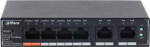 Dahua Europe Switch|DAHUA|DH-SG4006P|Switch layer L2|6xRJ-45 ports|RJ-45 Ports Type Gigabit Ethernet (10/100/1000)|4xPower over Ethernet (PoE) ports quantity|Total Power over Ethernet (PoE) budget 60 W|SG4006P