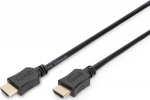 DIGITUS HDMI cable A->A Ethernet St/St 2.0m black gold polybag