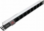 Equip 19" Steckdosenleiste 8xSchuko+Switch->St.90&deg; si. Alu