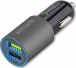 4smarts Car Charger Rapid 30W with Quick Charge, matt grey, white