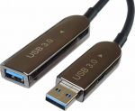 Kabel USB PremiumCord USB-A - USB-A 10 m Czarny (ku3fiber10)