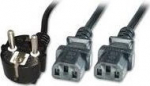 MicroConnect Power Y-Cord 1.8m Black IEC320, 3x0.75mm2