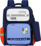 Lean School Backpack Z Navy Blue Dinosaur Chest Belt 22L