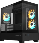Case|GIGABYTE|C201 PANORAMIC|MidiTower|Case product features Rackmountable/Removeable HDD basket/Transparent panel|Not included|MicroATX|MiniITX|Colour Black|GB-C201P