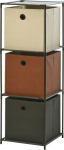 Storage Solutions Shelf with three fabric baskets, 35 x 35 x 102 cm