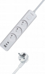 TIROSS MORRE POWER STRIP 3G USB, 2xUSB-C,1.5m