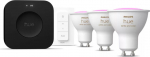 Philips Hue Starter set: 3 GU10 bulbs, dimmer switch, Hue Bridge Pro | GU10 | Zigbee, Wi-Fi, Bluetooth