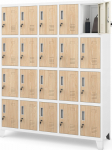 Jan Nowak Wardrobe with storage compartments ROBERT, 1360 x 1720 x 450 mm, Eco Design: White/sonoma oak