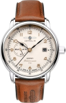 Zeppelin M&eacute;diterran&eacute;e 9668-5 Automatic Men&rsquo;s Watch 40mm Beige Dial Brown Leather Strap