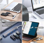 PremiumCord Hub USB3.2A on USB3.2 A + 3x USB2.0 A, SuperSpeed 5Gbps, hlin&iacute;kov&eacute; pouzdro