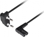 Lanberg CEE 7/16 to EC 320 C7 Euro (radio) power cord 1.8m angled VDE | CA-C7CA-12CC-0018-BK