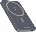 Swissten FUSION Power Bank Universal External Battery MagSafe / Apple Watch / 5000 mAh Silver
