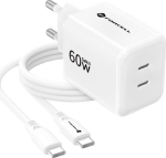 Charger Forcell F-Energy GaN III VT-60 60W PD QC 4.0+ 2x USB-C White + kabel USB-C