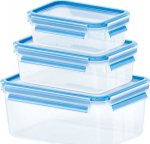 Emsa Clip&Close 508566 transp./blau 3-tlg