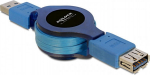 DELOCK USB3.0 Verl. A -> A St/Bu 1.00m blue roll-up foot