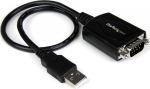 StarTech.com 30 cm USB till RS232 serial DB9 cable adapter med COM-retention - Seriell adapter - USB - RS-232 - svart