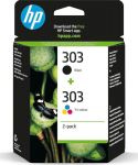 HP 303 Color (cyan, magenta, yellow) Pigmented black Ink 3YM92AE