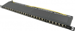 LogiLink Patch Panel - Rack mountable - CAT 6a - STP - RJ-45 X 24 - RAL 9005, Schwarz - 0.5U - 48.3 cm (19")