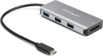 StarTech.com USB C-hubb med 3 ports on 10 Gbps och SD-reader - 3x USB-A and 1x SD-slot - Portable USB 3.1/3.2 Gen. 2 Type C-adapter hub - Laptop hub - Power supply via USB - Kompatibel med Thunderbolt 3 - Hubb - 1 x USB-C + 3 x USB 3