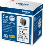BROTHER TZE-231 BLACK ON WHITE 12 MM MULTIPACK OF TAPES (5 PACK)