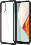 Kaitse&uuml;mbris Ultra Hybrid, OnePlus Nord N100, l&auml;bipaistev musta &auml;&auml;rega, Spigen