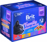 BRIT Cat Pouches Family Plate - wet cat food - 12 x 100g