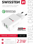 Swissten Premium Travel Charger 2x USB / QC3.0 23W