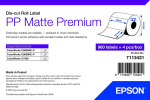 EPS 4x Labels, Epson, Synthetic, PP Matte Label Premium, W: 76 mm, H: 127 mm, D: 175 mm, C: 76 mm - Label Roll, Epson, Material: Synthetic, PP Matte Label Premium, Coating: No, Adhesive: Normal, Width: 76 mm, Height: 127 mm, Diameter: 175 mm, Core Di ...