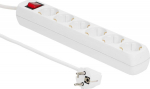 MicroConnect 6-way Schuko Power Strip, on/off switch 1.5M, White