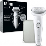 Braun Silk-&eacute;pil 9 9-011, Silver, White, 40 tweezers, MicroGrip, 0.5 mm, Battery, Built-in battery