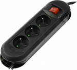 Listwa zasilająca Art.-Multimedia Hama Power Strip Comfort 3 jack, 1.5m, czarna